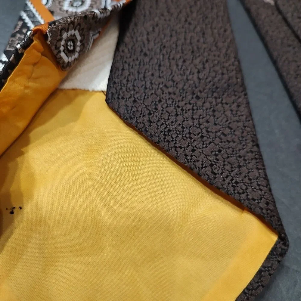 Sid Robbins VINTAGE MENS TIE BROWN GOLD‎ 57